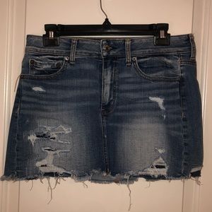 Distressed Jean Skirt